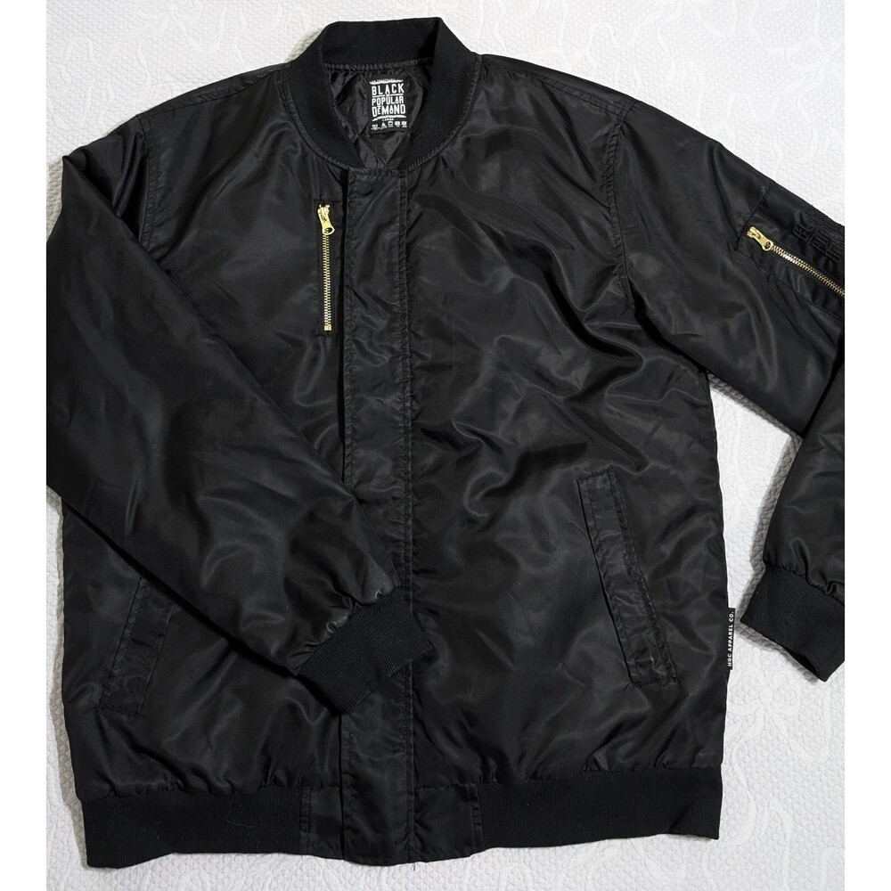 Black By Popular Demand Large Jacket Screen Print Quilted By HGC Apparel *Flawed